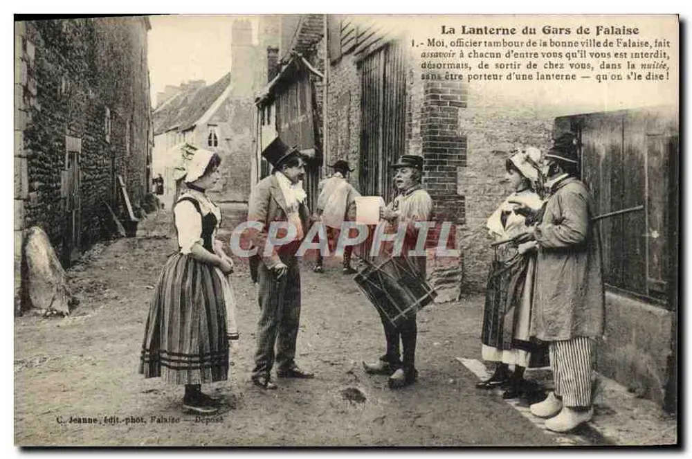 Die Laterne des Mannes aus Falaise — C. Jeanne, Verleger-Fotograf Falaise — Einlagerung - Vorderseite