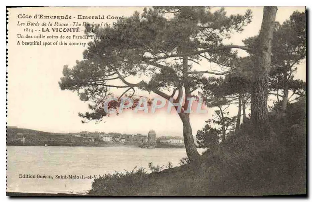 Costa de Esmeralda - As margens da Rance - La Vicomté - Edição Guérin, Saint-Malo - Frente