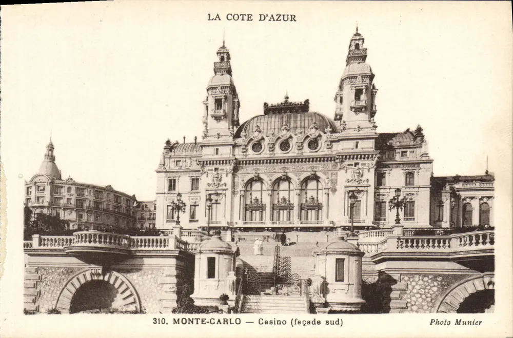 Monte-Carlo — Casino (fachada sul) — Foto Munier, n° 310 - Frente