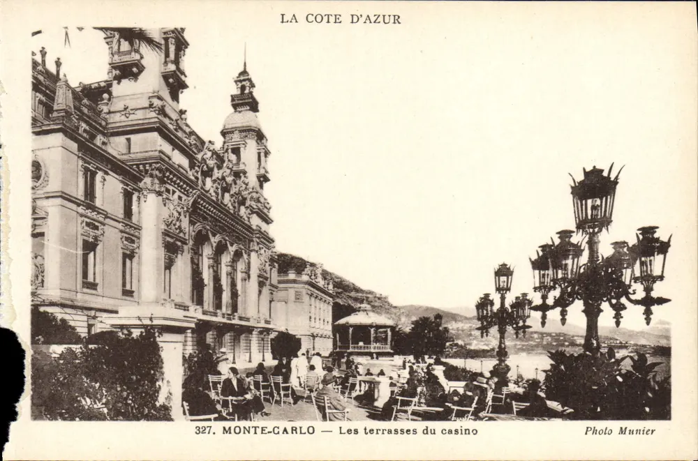Monte-Carlo — Die Terrassen des Casinos — Foto Munier, Nr. 327 - Vorderseite