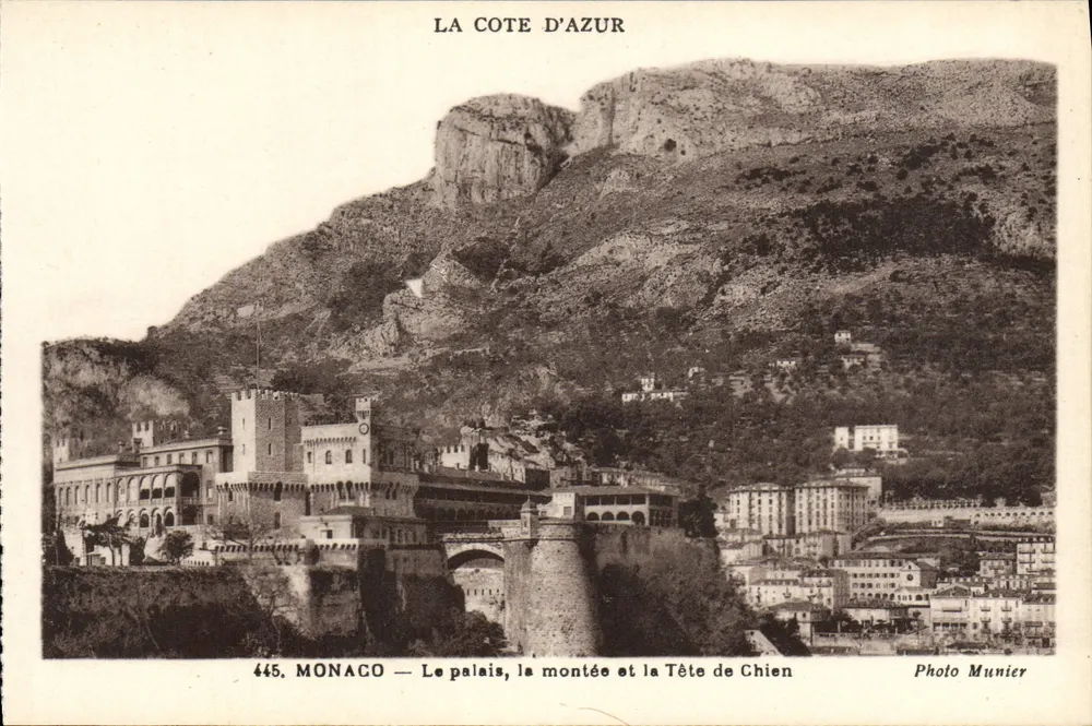 Monaco — Das Palais, die Aufstieg und die Tête de Chien — Photo Munier - Vorderseite
