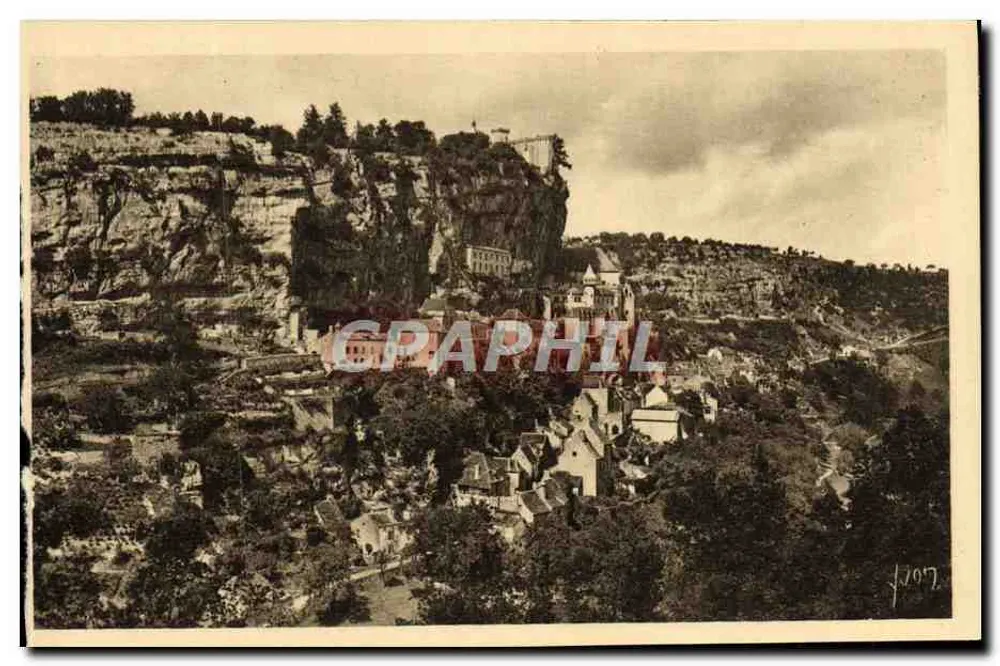 Rocamadour — Allgemeiner Blick vom Weg nach Cahors — Éditions d'Art Yvonne, Paris - Vorderseite