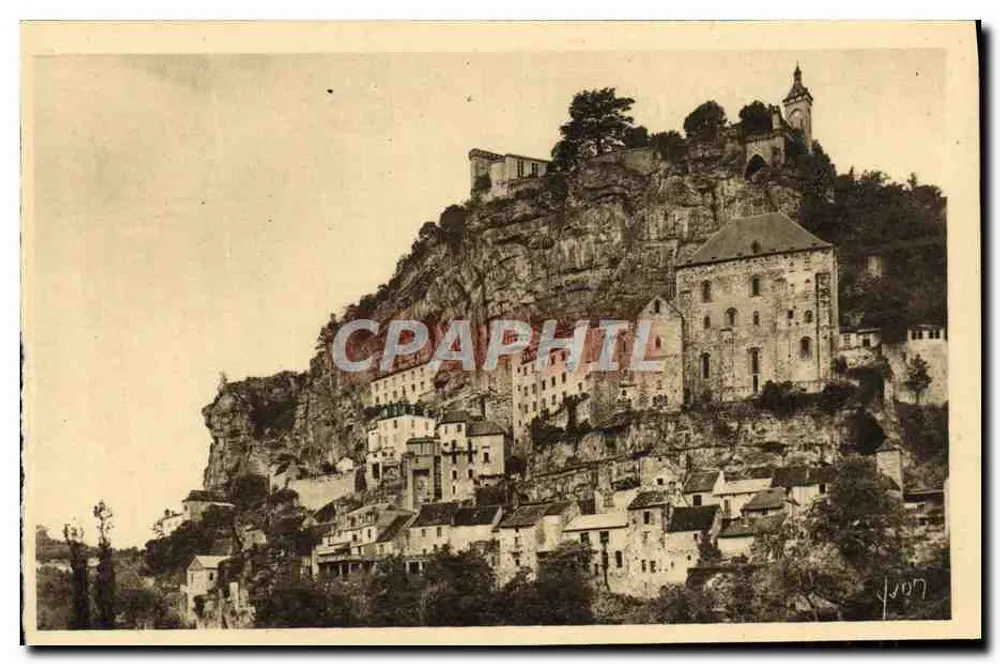 Rocamadour (Lot) — O Roc visto da Vale — Les Éditions d'Art YVON, Paris - Frente