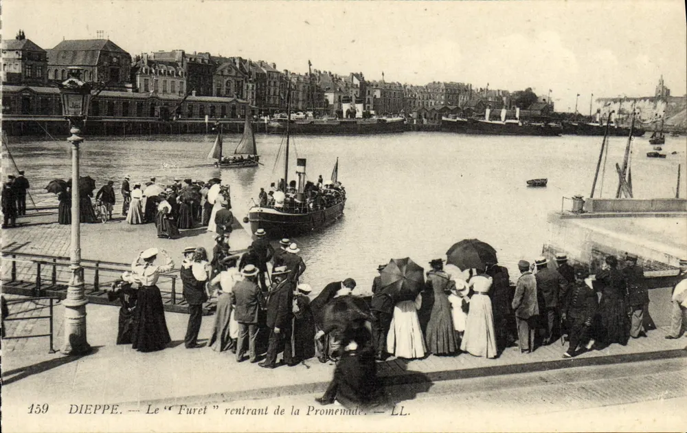 Dieppe — Das "Furet" kehrt von der Promenade zurück — LL. n° 159 - Vorderseite