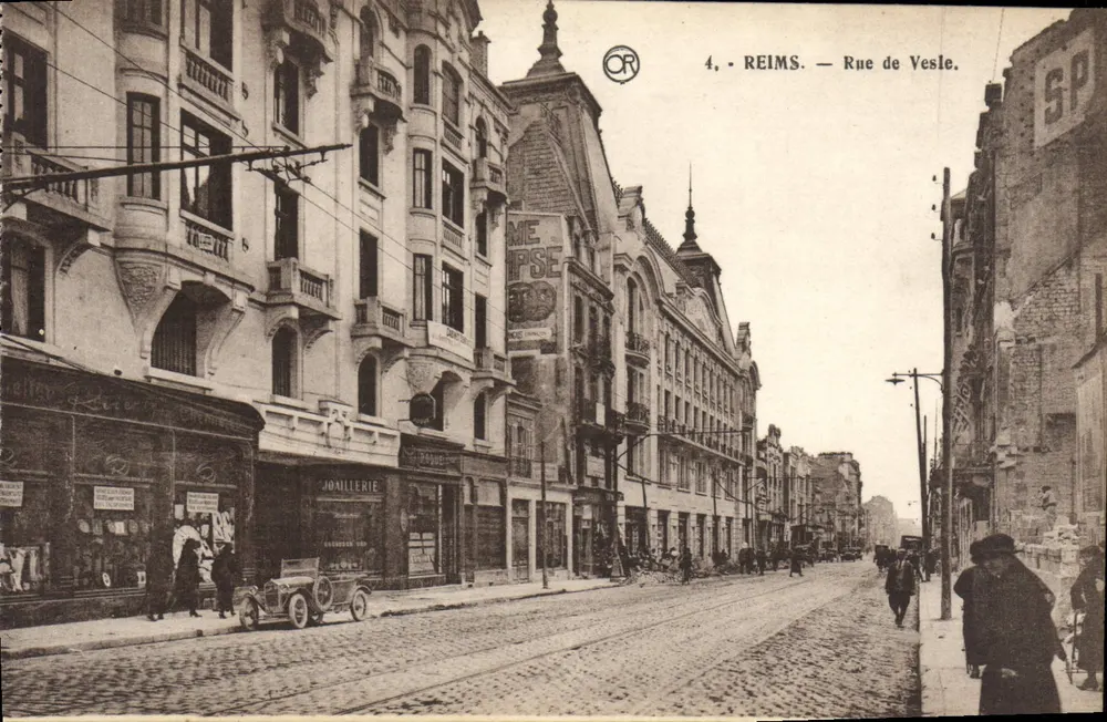 Reims — Rue de Vesle — Editora OR Matougnues, n°4 - Frente
