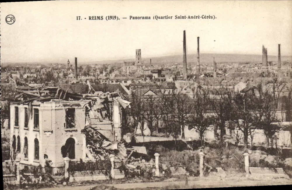 Reims (1919) — Panorama (Quartier Saint-André-Cérès) — Éditions OR Ch. Brunet Matonygnes - Frente