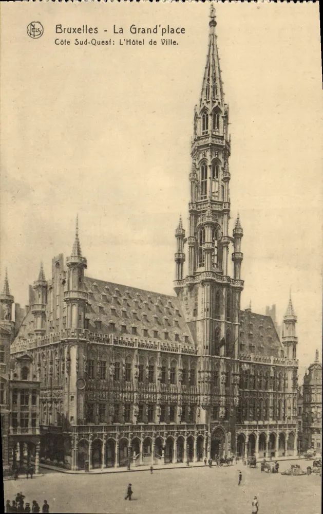 Brüssel - Die Grand'place - Das Rathaus, Südwestseite - Vorderseite