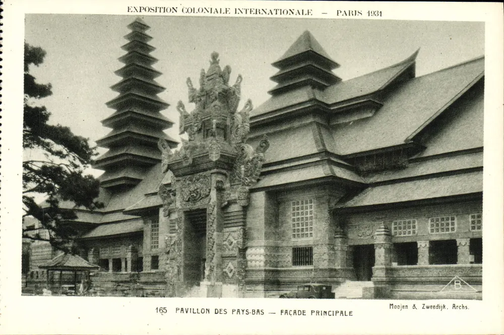 Pavillon der Niederlande — Hauptfassade — Internationale Kolonialausstellung — Paris 1931 - Vorderseite