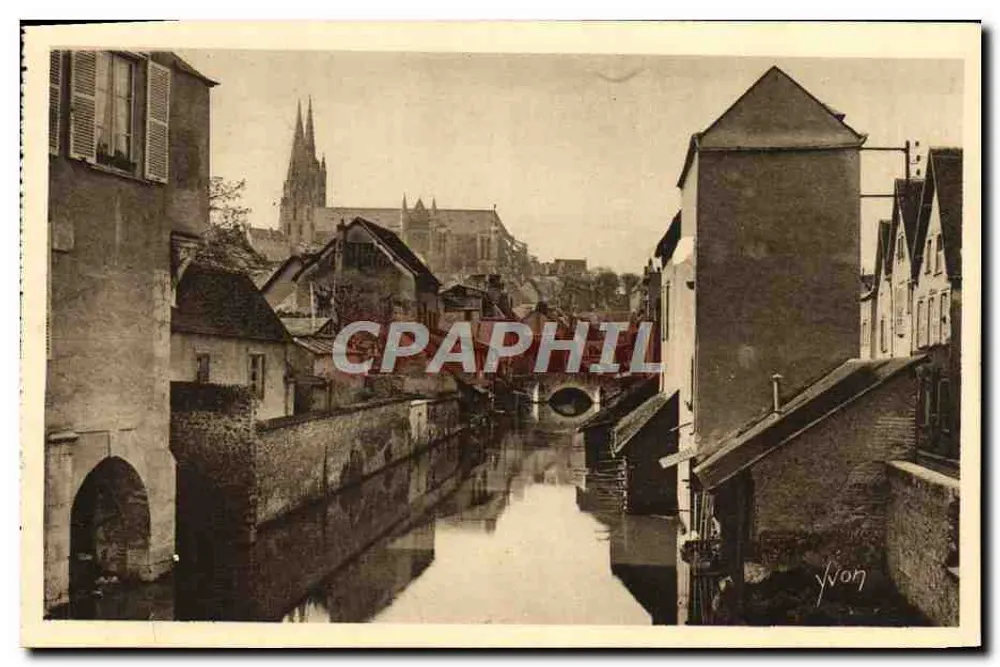 Chartres (Eure-et-Loir) — O Rio Eure no Ponte St-Hilaire — Éditions d’Art YVON - Frente