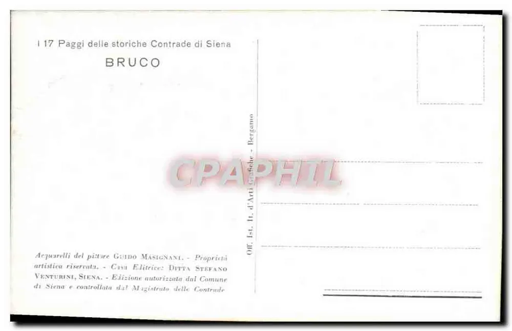 Bruco — Siena — Genehmigte Ausgabe durch die Stadt Siena - Rückseite
