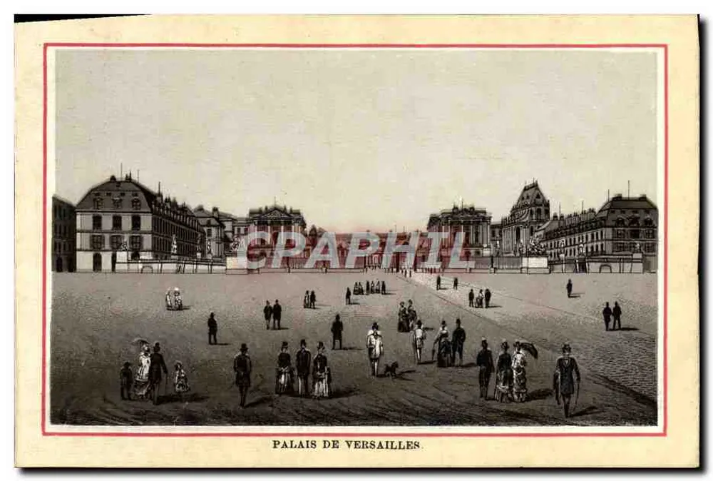 Pałac w Versailles — widok z dziedzińca — wydawca nieznany, numer serii nieczytelny - Awers