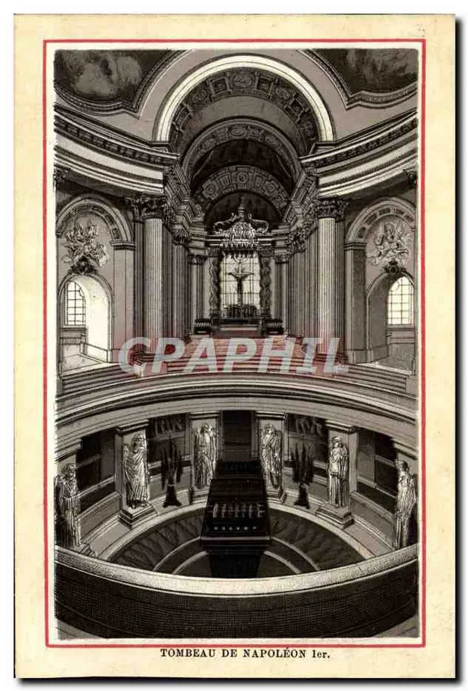 Túmulo de Napoleão I — ilustração interna — editor não visível - Frente