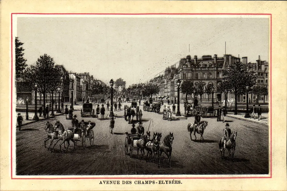 Avenida dos Campos Elísios — Paris — gravura - Frente