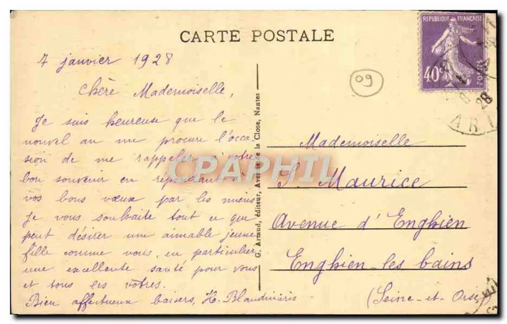 Foix - As Torres do Castelo — Bilhete postal antigo n°49, editor G. Armand - Verso