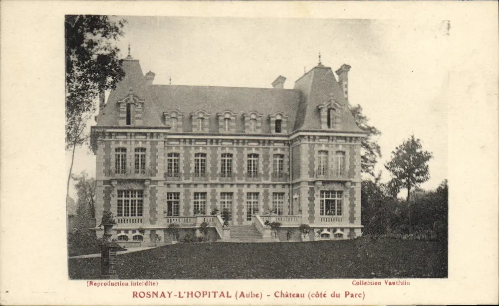 Rosnay-l'Hôpital (Aube) - Castelo (lado do Parque) — Coleção Vauthain - Frente