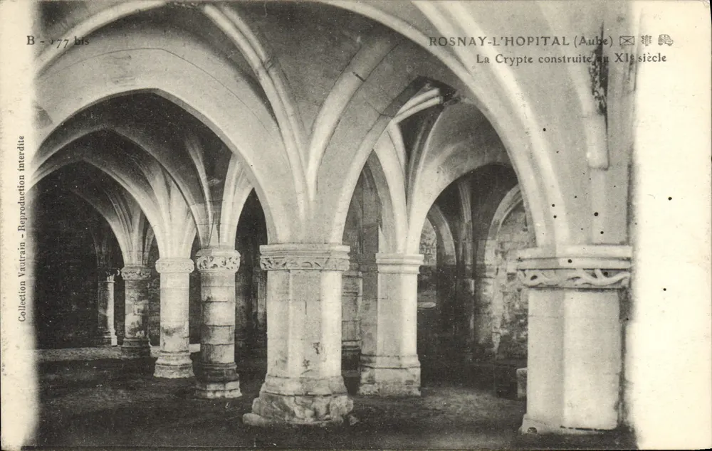 Rosnay-l'Hôpital (Aube) — A Cripta construída no século XII — Vautrain, B-177 bis - Frente