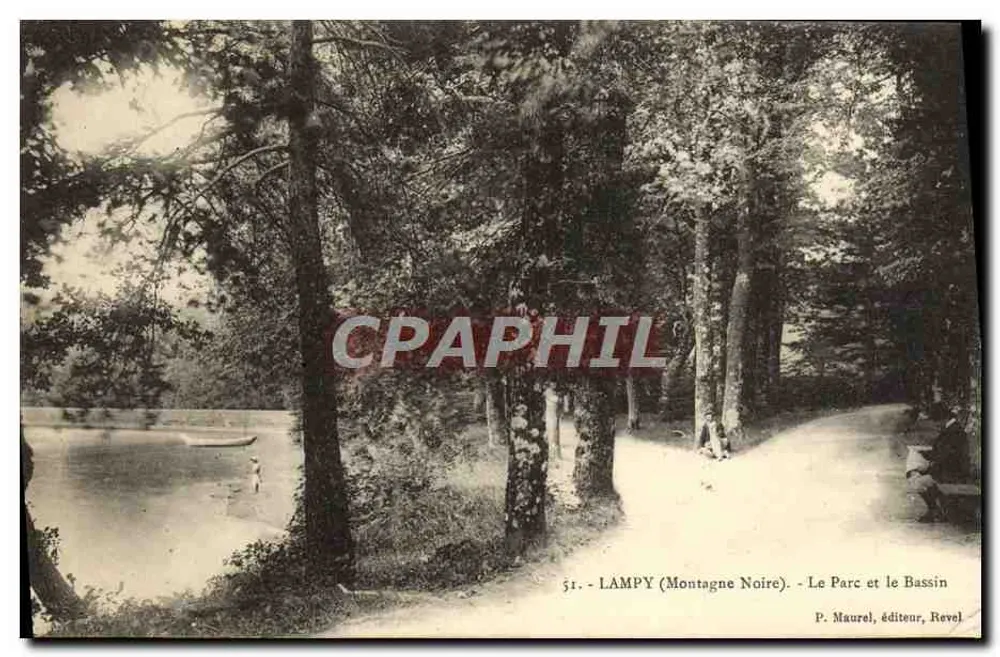Lampy (Montagne Noire) — Der Park und der Bassin — P. Maurel, Verleger, Revel - Vorderseite