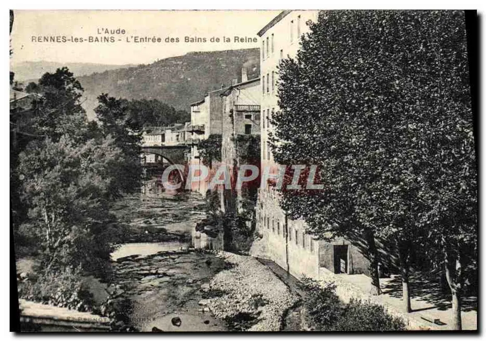 Rennes-les-Bains — Eingang der Bäder der Königin — Éditeur : P. Delmotte - Vorderseite