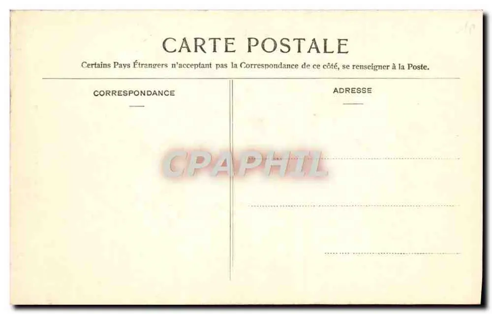 Troyes - A Rua dos Gatos — vista de rua pavimentada com homem de chapéu — editor anônimo, n° 42 - Verso