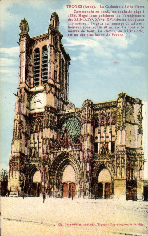 Troyes (Aube) — A Catedral de São Pedro — Ch. Granddijer, fot.édit. Troyes - Frente