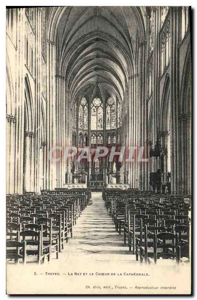Thoyes — Die Kirche und der Chor der Kathedrale — Ch. Gris, Verlag Troyes - Vorderseite
