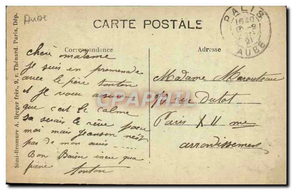 Troyes — A Casa da Eleição (segundo o desenho de Ch. Fichot) — Lib. edit. Ch. Gris - Verso