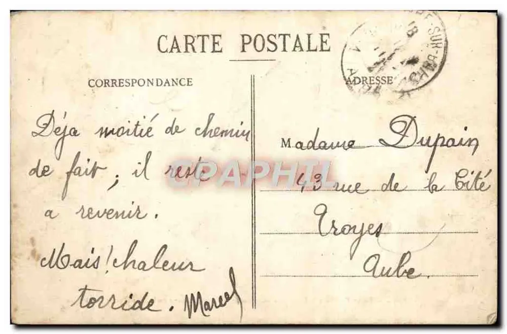 Vendeuvre-sur-Barse (Aube) — Die Quellen der Barse, ein Zufluss der Seine, unter dem Schloss — unbekannter Verleger - Rückseite