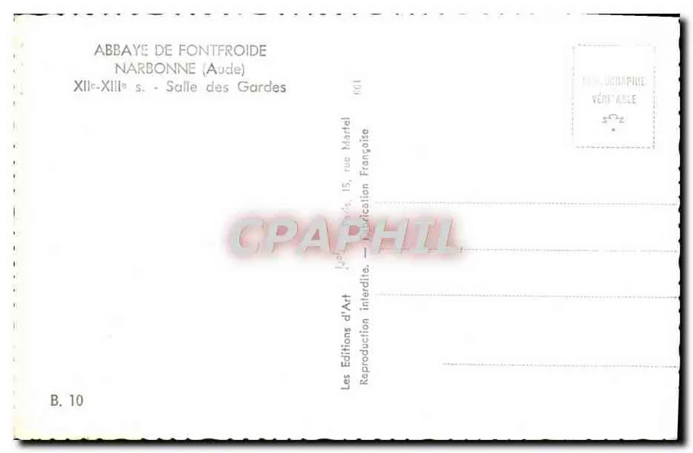 Abtei Fontfroide — Wachraum — Les Éditions d'Art - Rückseite