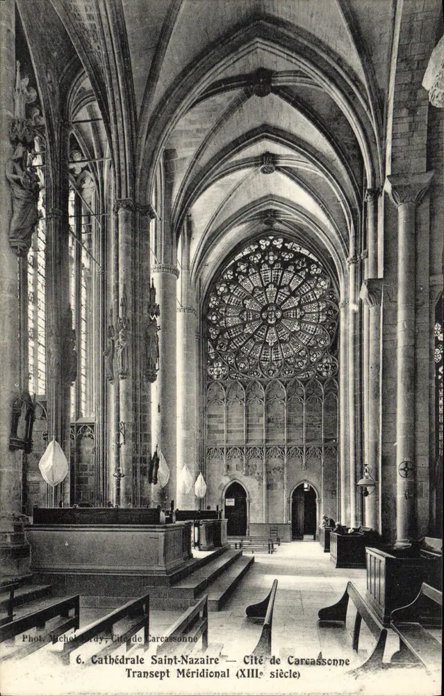 Kathedrale Saint-Nazaire — Südturmkreuzgang — Cité de Carcassonne (13. Jahrhundert) — Foto. Michel Jordy - Vorderseite