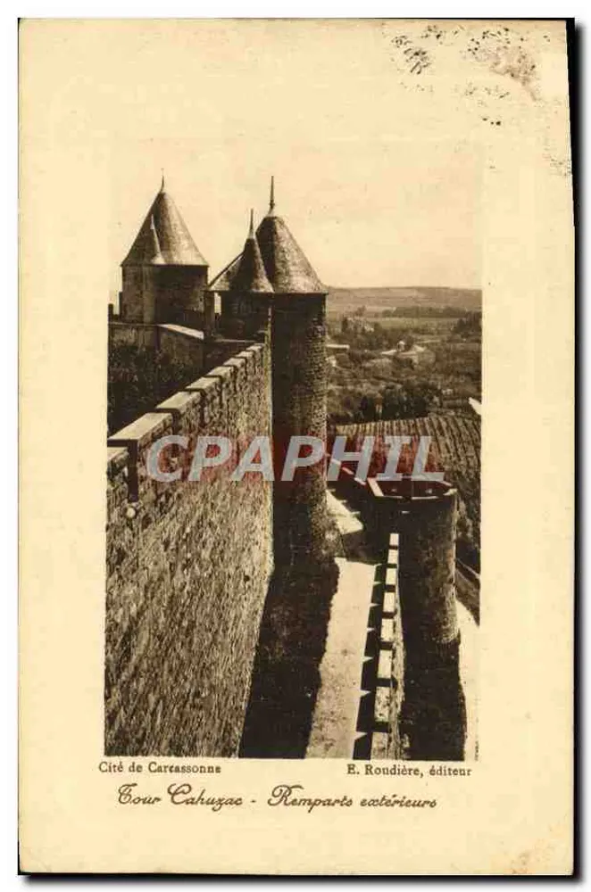 Cité von Carcassonne — Äußere Mauern — E. Roudière, Verlag - Vorderseite