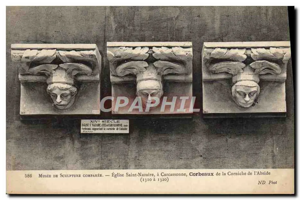 Corbeaux der Kante der Apsis — Kirche Saint-Nazaire, Carcassonne — Museum für Vergleichende Skulptur - Vorderseite