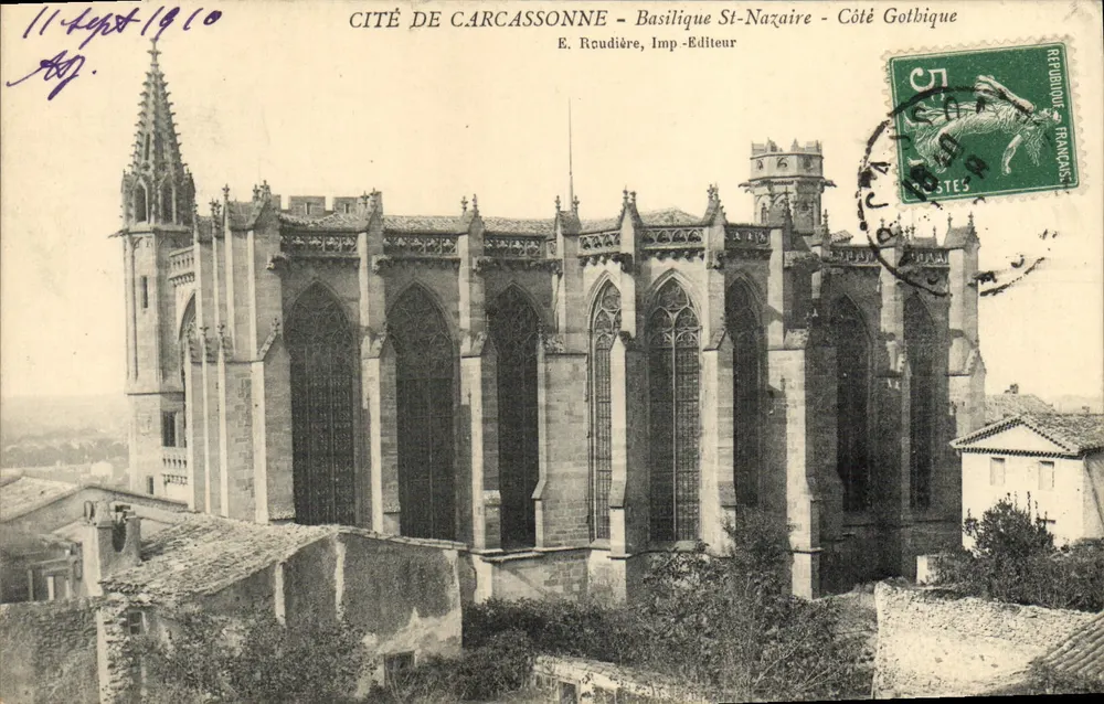 Cité de Carcassonne — Basilique St-Nazaire — Gotischer Teil — E. Rcudière, Verleger - Vorderseite
