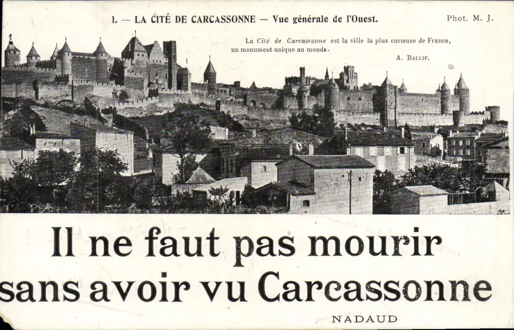 Carcassonne — Allgemeiner Blick von Westen — Foto. M. J. — Nadaud - Vorderseite