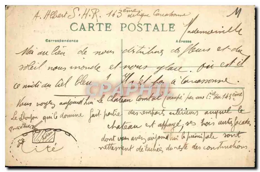 Cité de Carcassonne — Le Château — Entrée principale — G. Cauder - Verso