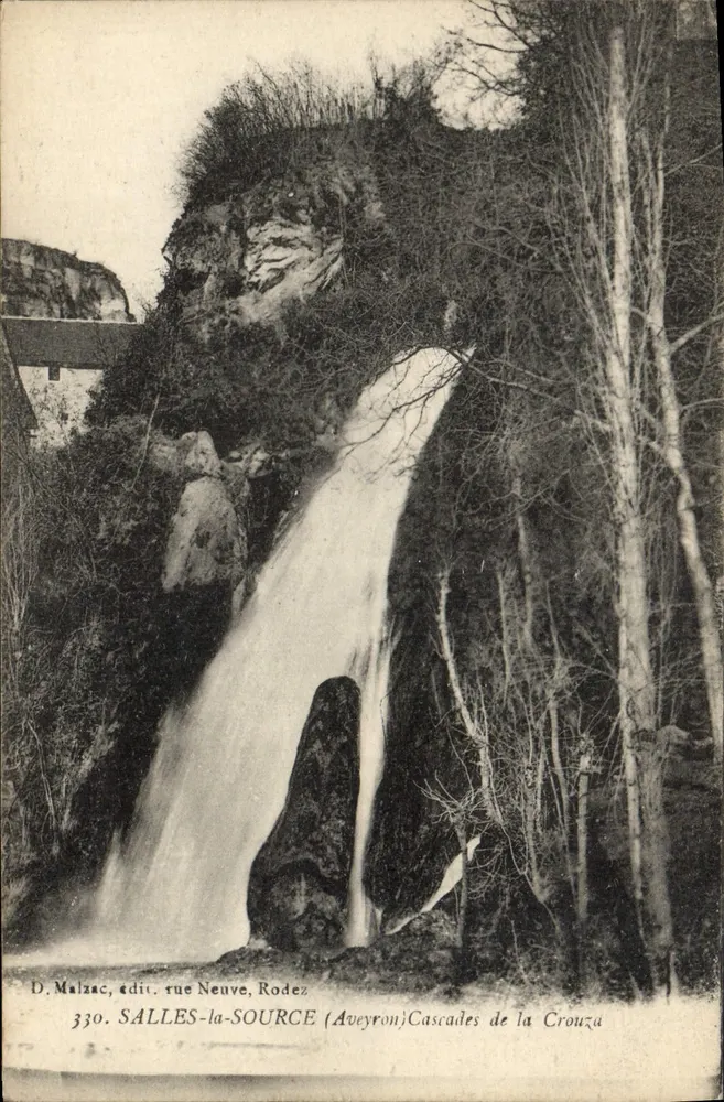 Wodospady Crouza — Sallles-la-Source (Aveyron) — D. Malzac, ulica Nowa, Rodez, n°330 - Awers