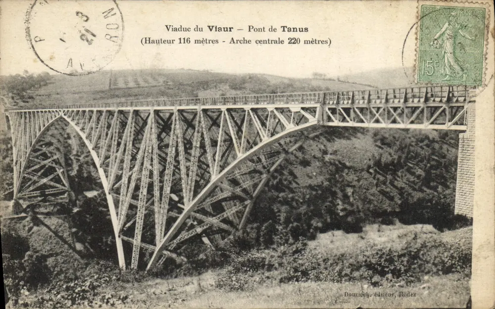 Viadotto del Vlaur — Ponte di Tanus — Douzièch, editore, Rodez - Recto