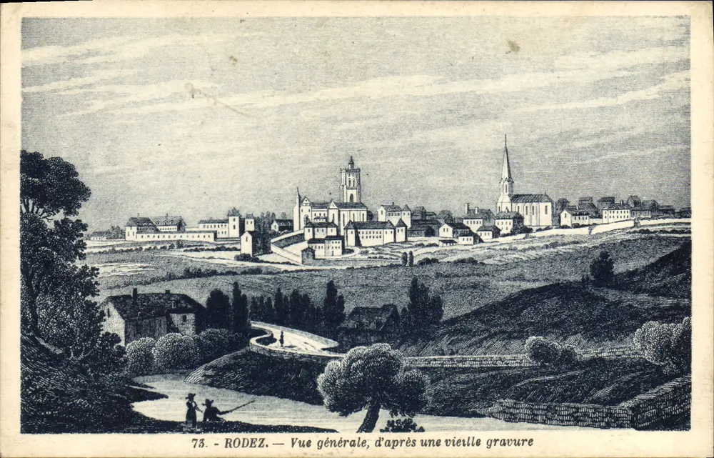 Rodez — Allgemeiner Blick, nach einer alten Holzschnitte — G. Artaud, Nantes - Vorderseite