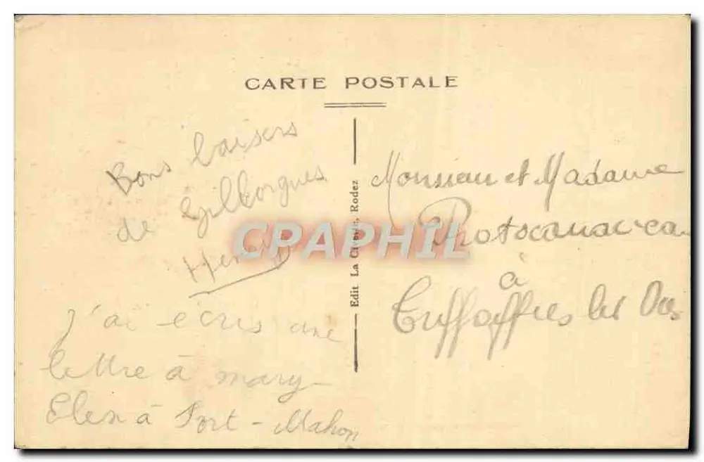 Rodez — O Jardim Público — Editor La Cité, n°35 - Verso