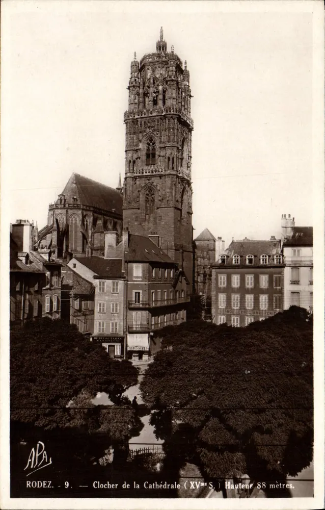 Rodez — Torre da Catedral (século XV) — APA, n°9 - Frente