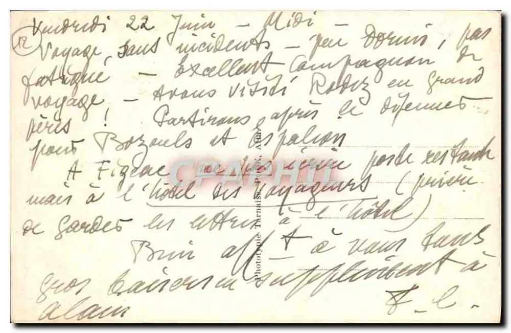 Rodez — Torre da Catedral (século XV) — APA, n°9 - Verso