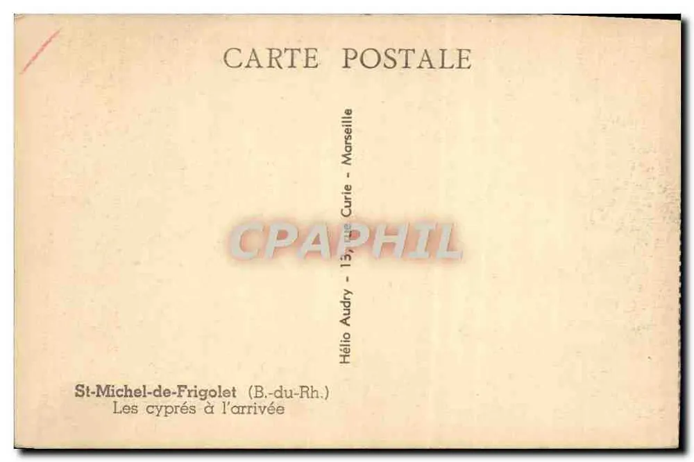 St-Michel-de-Frigolet — Die Zypressen bei der Ankunft — Hélio Audry - Rückseite