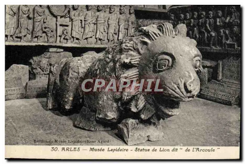 Arles — Museu Lapidário — Estátua de Leão dito "de l'Arcoule" - Frente