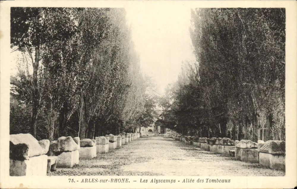 Arles-sur-Rhône — Les Alyscamps — Allée des Tombeaux — Photo George, Arles, Renard, interd. - Vorderseite