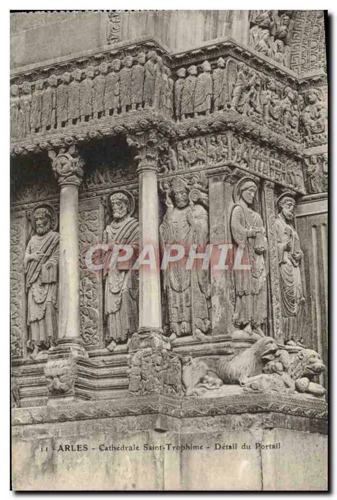 Arles - Kathedrale Saint-Trophime - Detail des Portals - Vorderseite