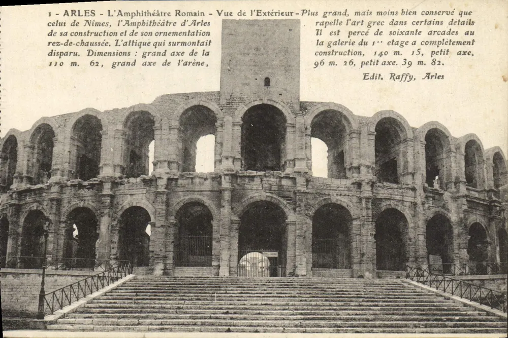 Arles - Der römische Amphitheater - Aussicht von außen - Edit. Raffy, Arles - Vorderseite