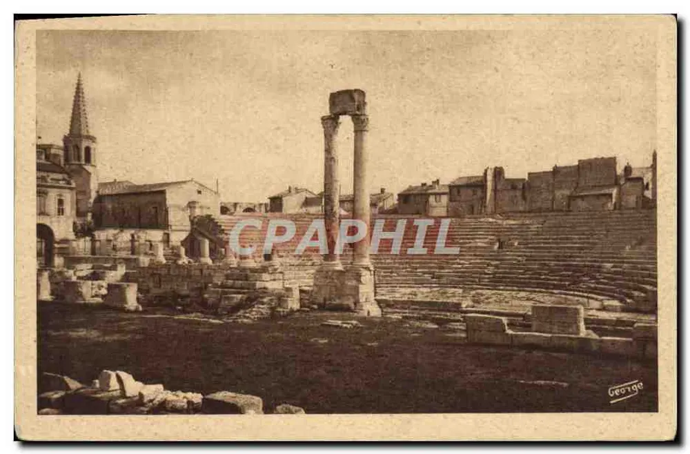 Teatro Antigo de Arles — Arles-sur-Rhône — Editor J. George, n° 524 - Frente
