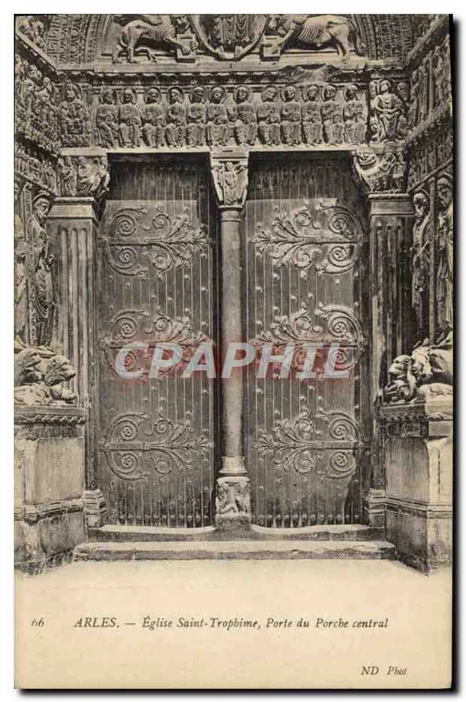 Arles — Kirche Saint-Trophime, Zentraler Portalbogen — ND Phot, n°66 - Vorderseite