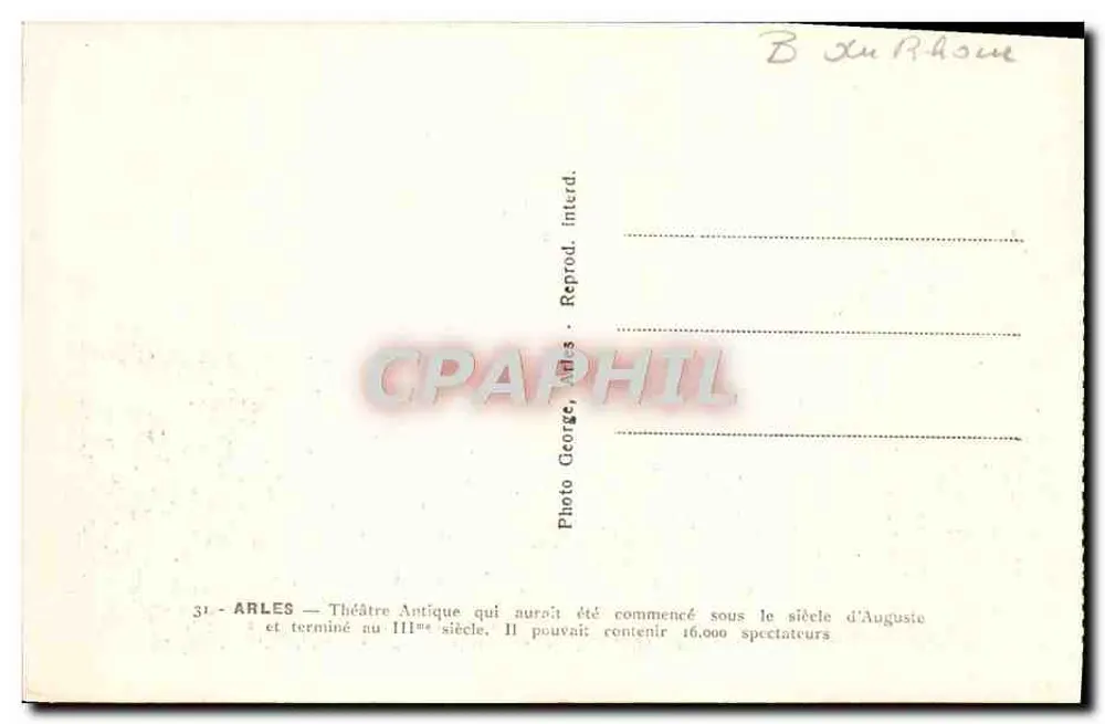 Arles — Teatro Antigo — Foto George, Arles, n°31 - Verso
