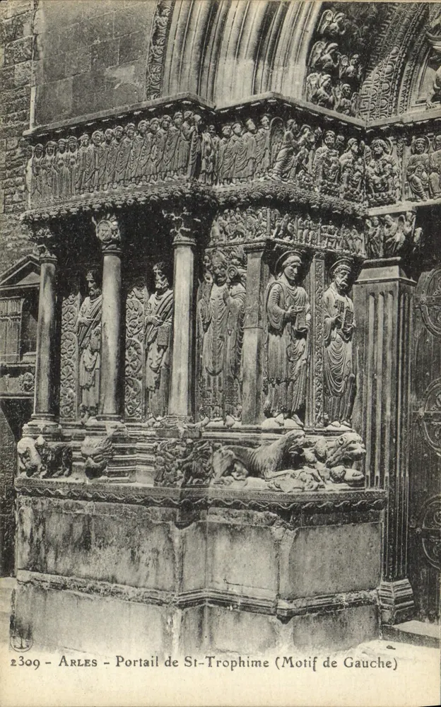 Arles - Portal von St-Trophime (Linkes Motiv) — Antike Ansichtskarte n°2309 - Vorderseite