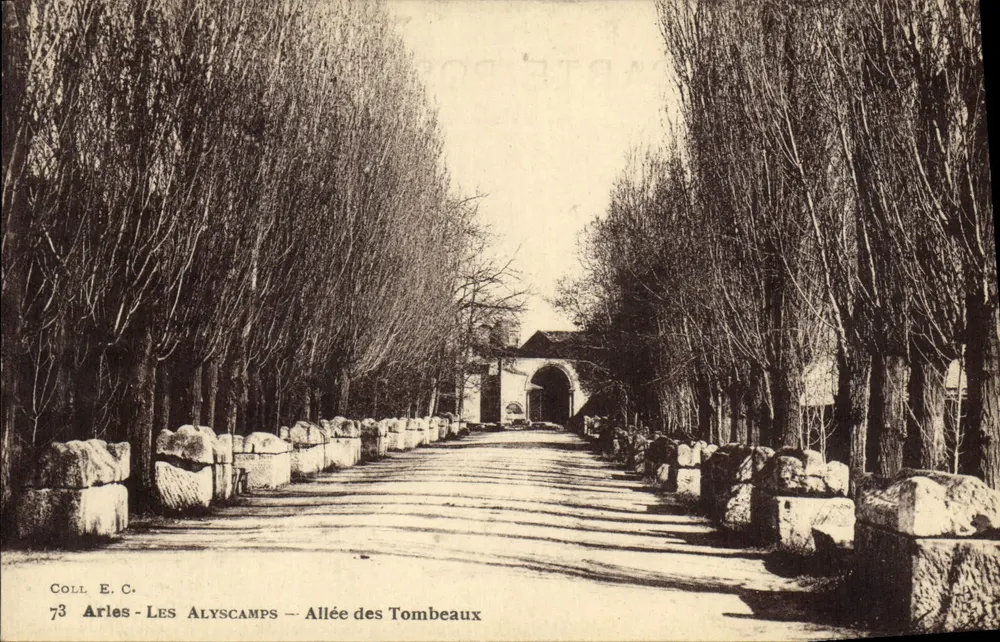 Arles - Os Alyscamps — Avenida dos Túmulos — Coleção E.C. n°73 - Frente